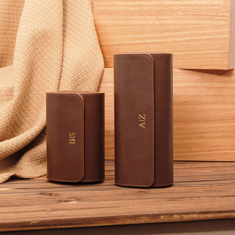 Personalized Leather Watch Case, Travel Watch Roll, Watch Roll for 3 Watches, Groom Gift, Valentine's Day gift,Gift for Him