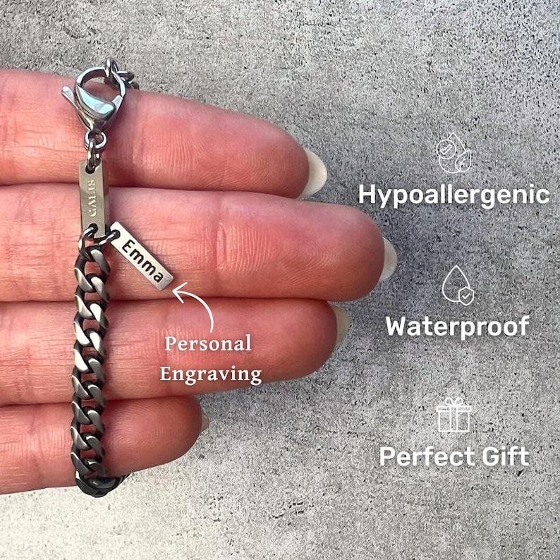 Waterproof Men's Silver Chain Bracelet,Stainless Steel Bracelet For Men,Men's Jewelry, Men's Gift, Boyfriend Gift,Father’s Day Gift For Him