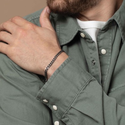 Waterproof Men's Silver Chain Bracelet,Stainless Steel Bracelet For Men,Men's Jewelry, Men's Gift, Boyfriend Gift,Father’s Day Gift For Him