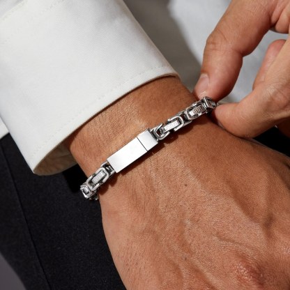 Hidden Message Bracelet for Boyfriend, Engraved Secret Message Bracelet, Custom Christmas Gift for Husband, Stainless Steel Bracelet Mens