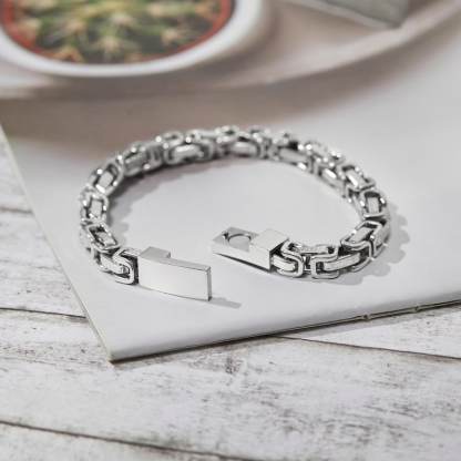 Hidden Message Bracelet for Boyfriend, Engraved Secret Message Bracelet, Custom Christmas Gift for Husband, Stainless Steel Bracelet Mens