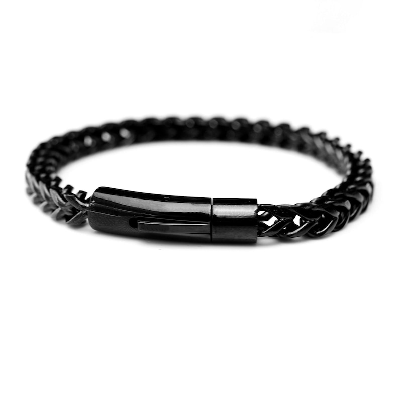 Personalized Franco Chain Bracelet: Engraved Stainless Steel Men's Bracelet