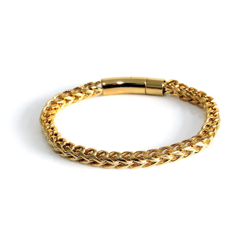 Personalized Franco Chain Bracelet: Engraved Stainless Steel Men's Bracelet