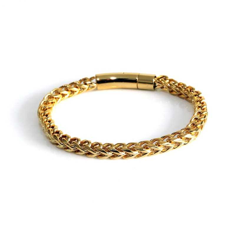 Personalized Franco Chain Bracelet: Engraved Stainless Steel Men's Bracelet