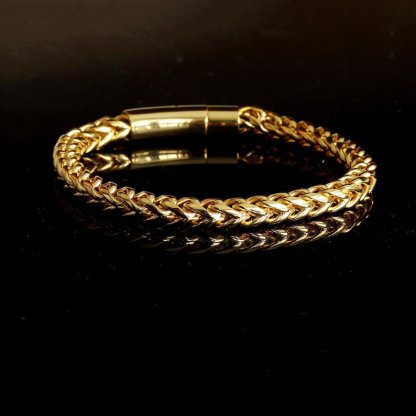 Personalized Franco Chain Bracelet: Engraved Stainless Steel Men's Bracelet