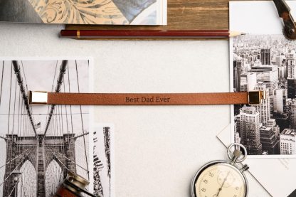 Personalized leather bracelet with secret message 1 year anniversary sentimental gifts for boyfriend, Engraved bracelet Gift for husband