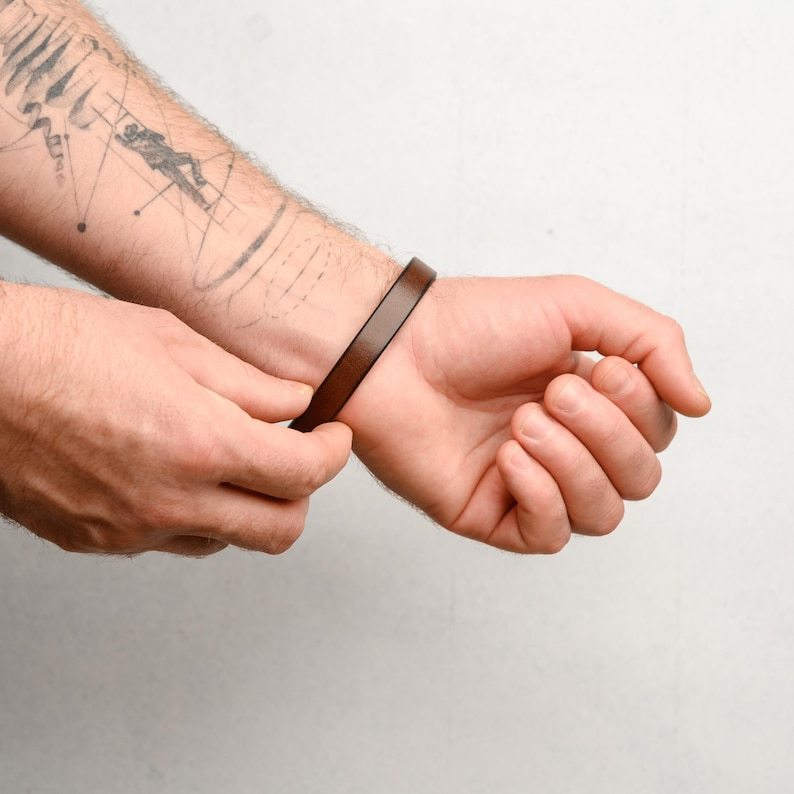 Personalized leather bracelet with secret message 1 year anniversary sentimental gifts for boyfriend, Engraved bracelet Gift for husband