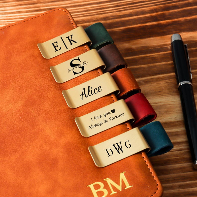 Custom Traveler's Notebook Clip With Pen Holder,Pen Holder With Brass Clip,Pen Clip For Notebooks And Journals,Valentines Gift, Perfect Gift