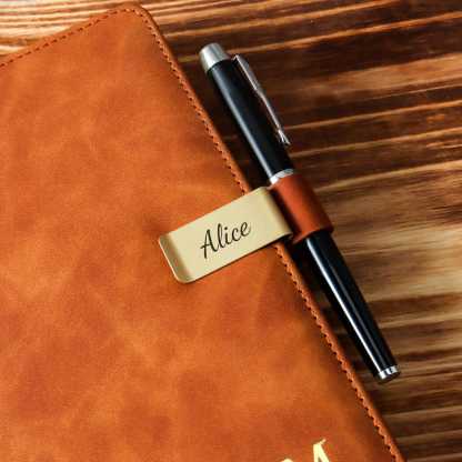 Custom Traveler's Notebook Clip With Pen Holder,Pen Holder With Brass Clip,Pen Clip For Notebooks And Journals,Valentines Gift, Perfect Gift
