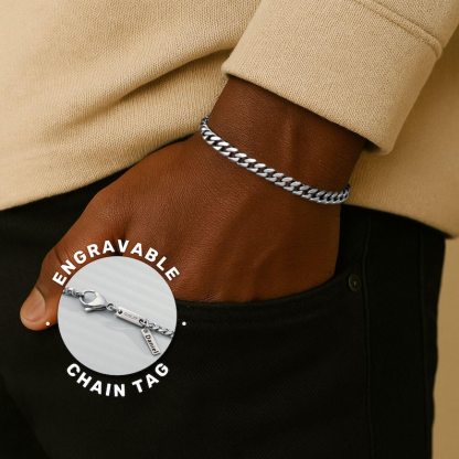 Waterproof Men's Silver Chain Bracelet,Stainless Steel Bracelet For Men,Men's Jewelry, Men's Gift, Boyfriend Gift,Father’s Day Gift For Him