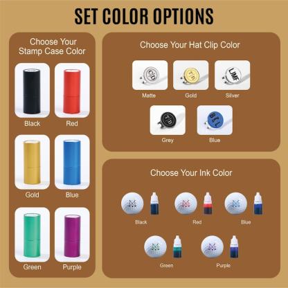 Professional Golfer Accessories | Custom Golf Ball Stamp & Hat Clip Set | Custom Golf Ball Stamp Set | Golf Ball Markers | Golfer Sports Gifts