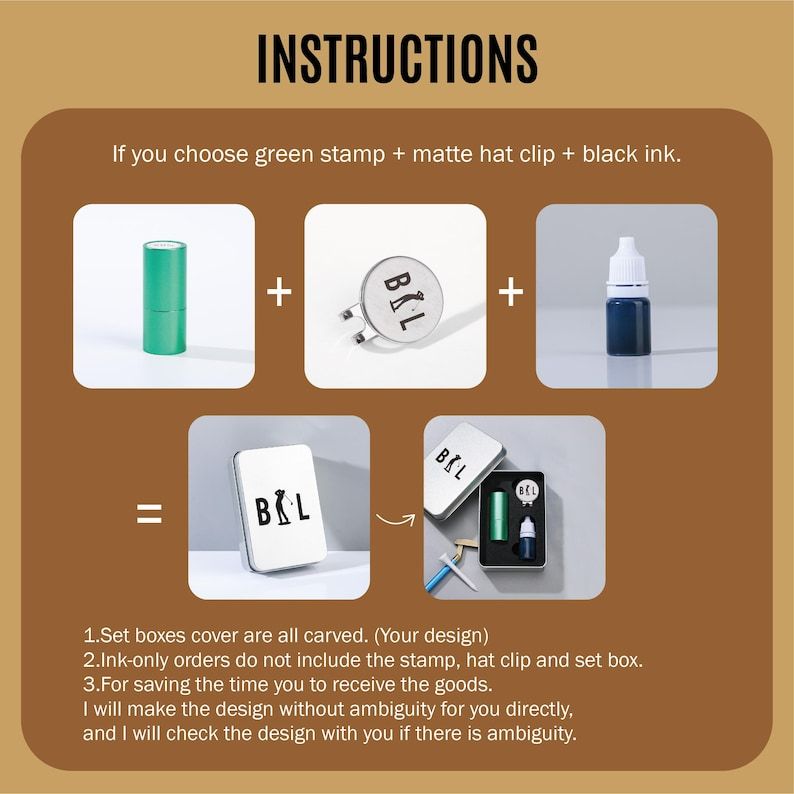 Professional Golfer Accessories | Custom Golf Ball Stamp & Hat Clip Set | Custom Golf Ball Stamp Set | Golf Ball Markers | Golfer Sports Gifts