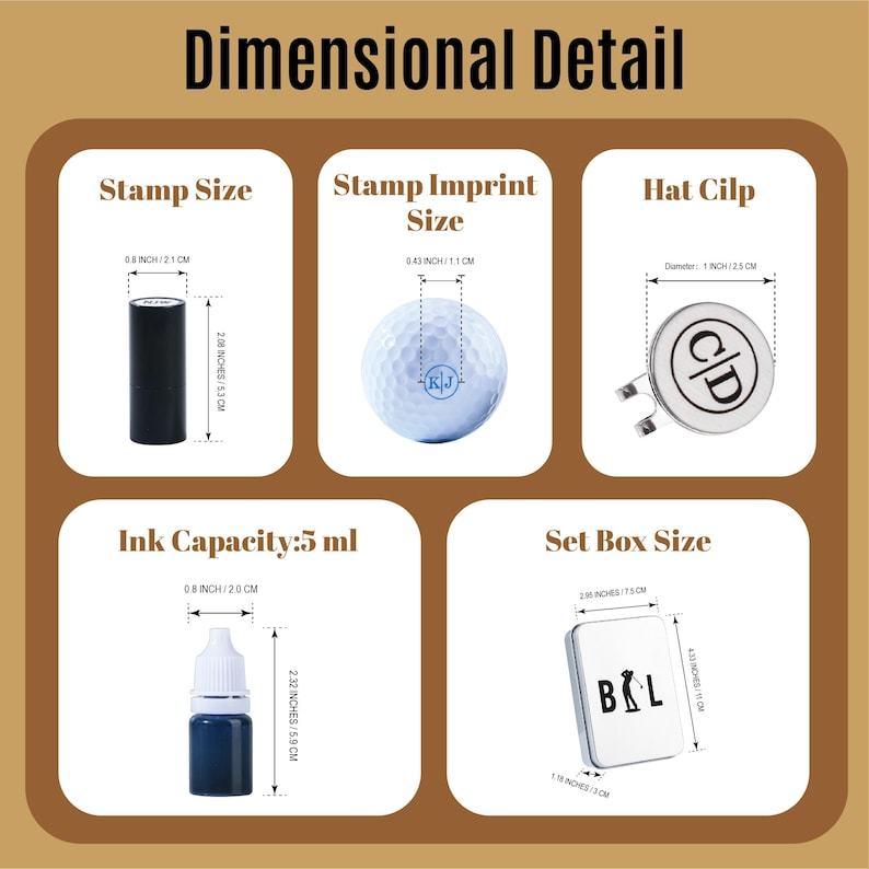 Professional Golfer Accessories | Custom Golf Ball Stamp & Hat Clip Set | Custom Golf Ball Stamp Set | Golf Ball Markers | Golfer Sports Gifts