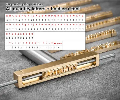 Custom Interchangeable Copper Stamp / Interchangeable Wood Brand Iron Heat Emboss with Letter / Leather stamp sets
