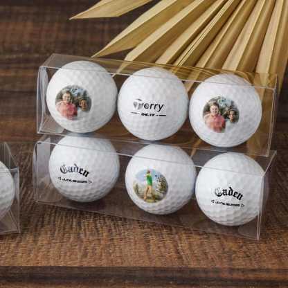 Personalized Golf Balls Set of 3, Custom Golf Gifts for Golfers, Funny Golf Gifts Photo Golf Ball, Groomsmen Gifts Golf Lover Gifts [D]