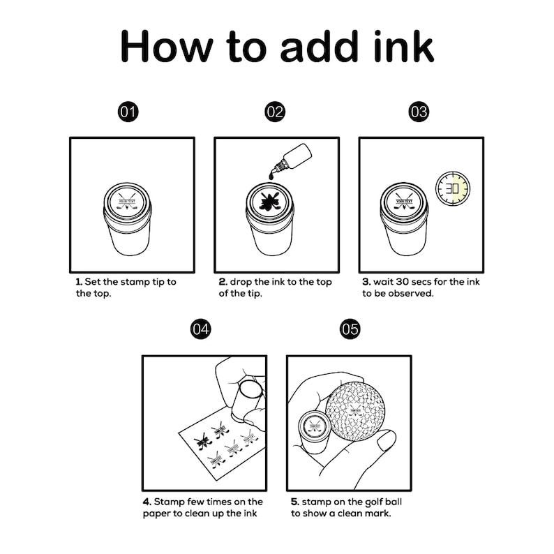 Custom Golf Stamp & Hat Clip Set, Personalized Golf Stamp, Fathers Day Gift, Christmas Gift, Custom Golf Ball Stamp Box, Golf Ball Marker.