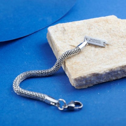 Stainless Steel Foxtail Chain Bracelet: 5mm Unisex Bali Chain, Custom Engraving