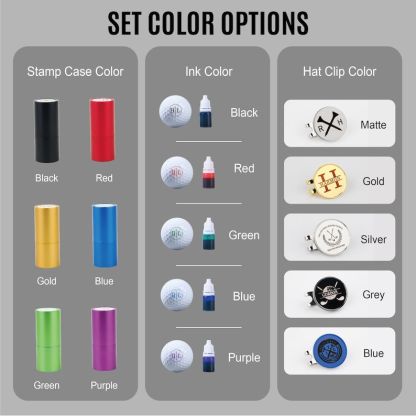 Custom Golf Stamp & Hat Clip Set, Personalized Golf Stamp, Fathers Day Gift, Christmas Gift, Custom Golf Ball Stamp Box, Golf Ball Marker.