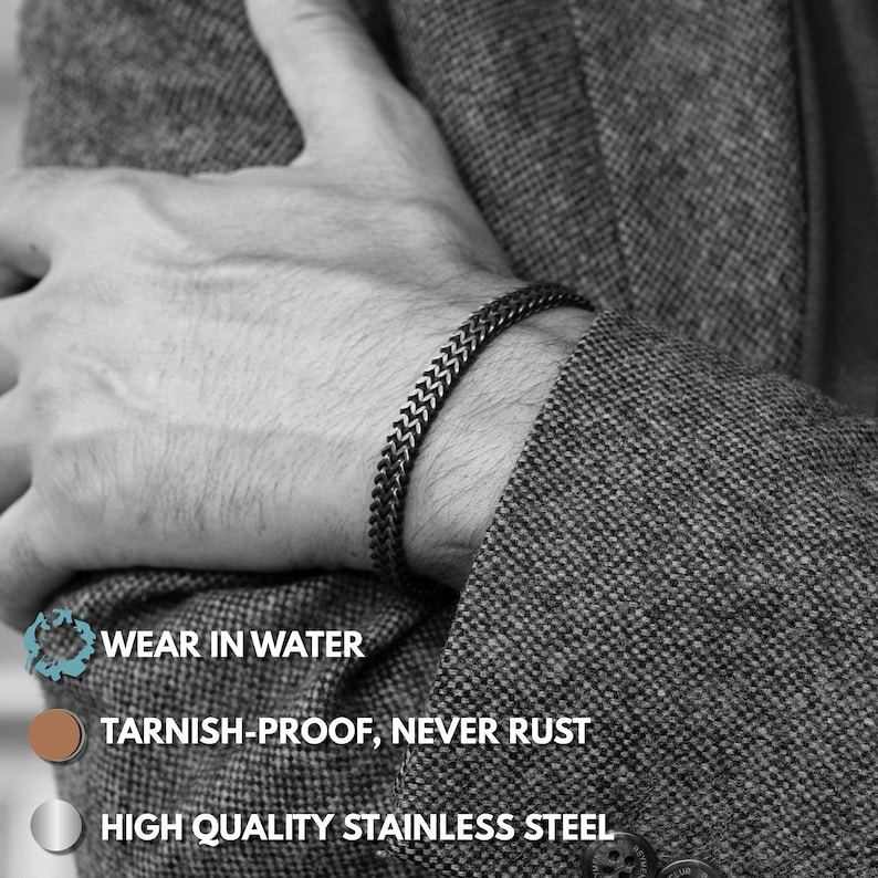 Men's Personalised Stainless Steel Bracelet · Engraved · Stainless Steel · Personalized Bracelet · Hidden Message · Christmas Gift for Him