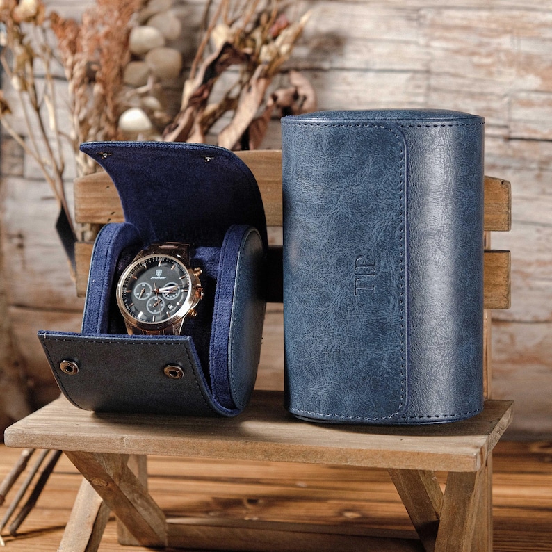 Personalized Leather Watch Case, Travel Watch Roll, Watch Roll for 3 Watches, Groom Gift, Valentine's Day gift,Gift for Him