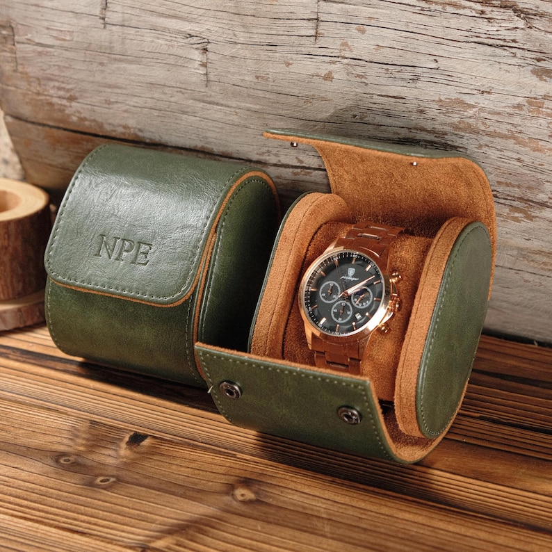 Personalized Leather Watch Case, Travel Watch Roll, Watch Roll for 3 Watches, Groom Gift, Valentine's Day gift,Gift for Him