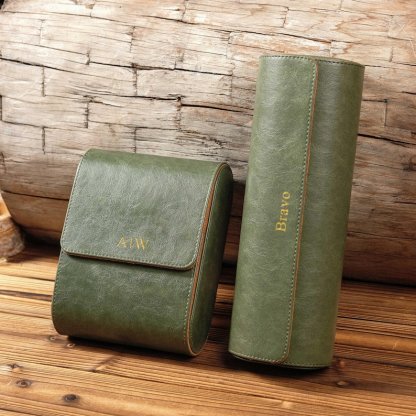 Personalized Leather Watch Case, Travel Watch Roll, Watch Roll for 3 Watches, Groom Gift, Valentine's Day gift,Gift for Him