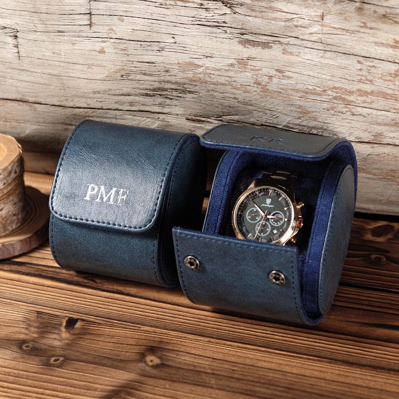 Personalized Leather Watch Case, Travel Watch Roll, Watch Roll for 3 Watches, Groom Gift, Valentine's Day gift,Gift for Him
