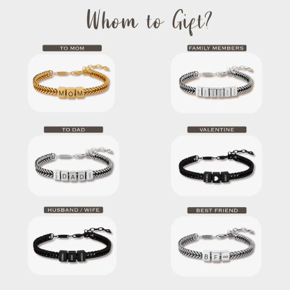 Dad Christmas Gift for Him, Personalized Mens Bracelet, Husband Gift, Stainless Steel Bracelet For Dad With Kids Name, Family Name Bracelet