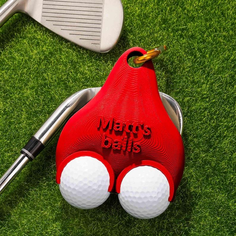 Personalized Golf Ball Holder | Funny 3D Printed Clip with Custom Name | Sports Gift for Golfers, Birthday, Anniversary, Father‘s Day