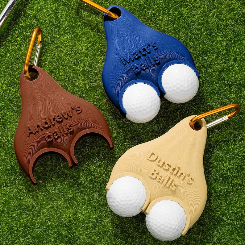Personalized Golf Ball Holder | Funny 3D Printed Clip with Custom Name | Sports Gift for Golfers, Birthday, Anniversary, Father‘s Day