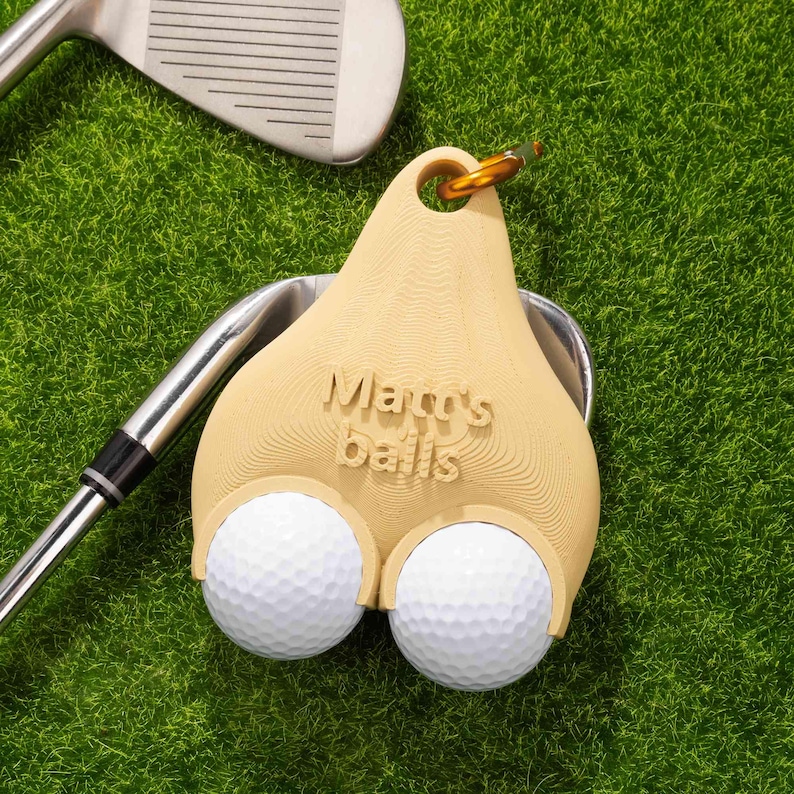 Personalized Golf Ball Holder | Funny 3D Printed Clip with Custom Name | Sports Gift for Golfers, Birthday, Anniversary, Father‘s Day