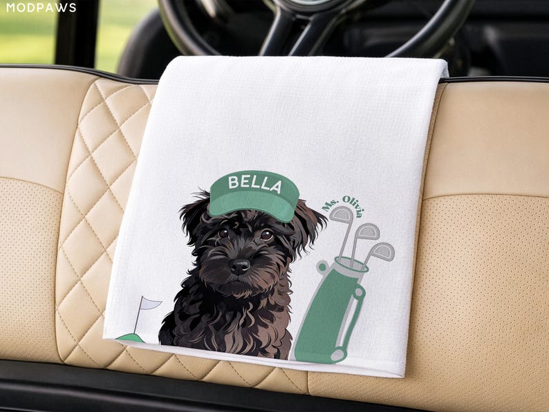 Custom Pet Golf Towel Using Pet Photo + Pet Name Personalized Dog Golf Towels Custom Cat Golf Towels Personalised Dog Towel Custom Cat Towel
