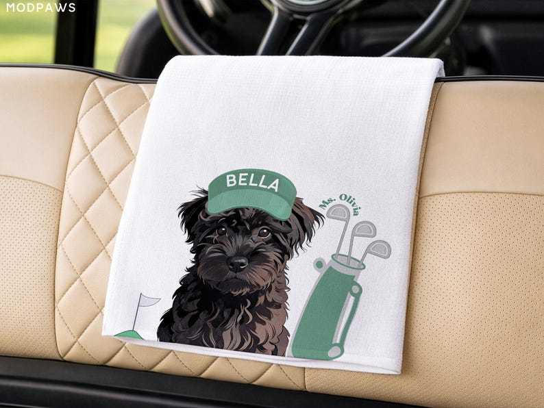 Custom Pet Golf Towel Using Pet Photo + Pet Name Personalized Dog Golf Towels Custom Cat Golf Towels Personalised Dog Towel Custom Cat Towel