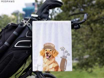 Custom Pet Golf Towel Using Pet Photo + Pet Name Personalized Dog Golf Towels Custom Cat Golf Towels Personalised Dog Towel Custom Cat Towel