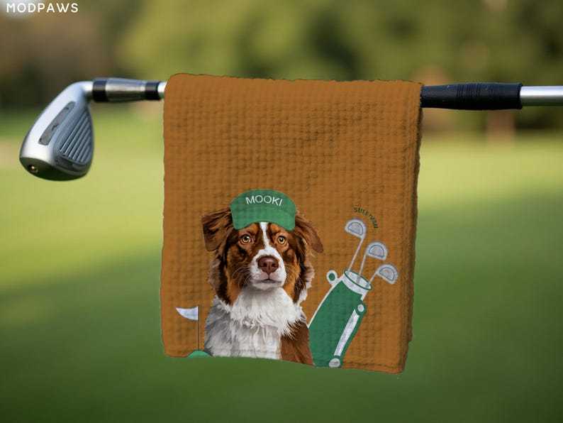 Custom Pet Golf Towel Using Pet Photo + Pet Name Personalized Dog Golf Towels Custom Cat Golf Towels Personalised Dog Towel Custom Cat Towel