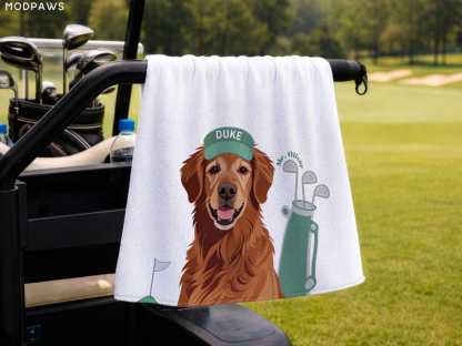 Custom Pet Golf Towel Using Pet Photo + Pet Name Personalized Dog Golf Towels Custom Cat Golf Towels Personalised Dog Towel Custom Cat Towel