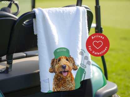 Custom Pet Golf Towel Using Pet Photo + Pet Name Personalized Dog Golf Towels Custom Cat Golf Towels Personalised Dog Towel Custom Cat Towel