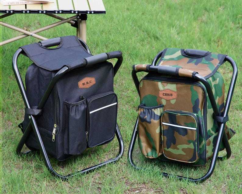 Personalized Cooler Chair, Embroidery Backpack or Matching Cap, Custom Outdoor Lovers Gifts, Fishing Gifts for Men