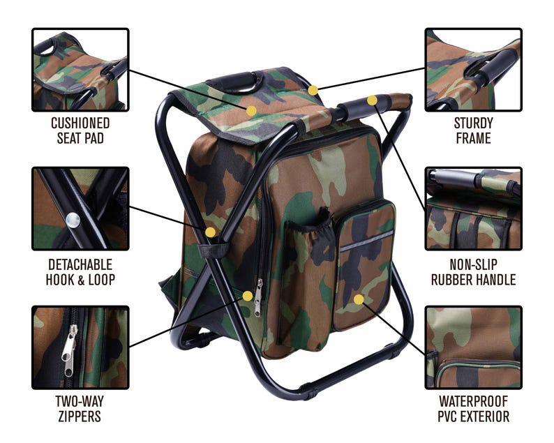 Personalized Cooler Chair, Embroidery Backpack or Matching Cap, Custom Outdoor Lovers Gifts, Fishing Gifts for Men