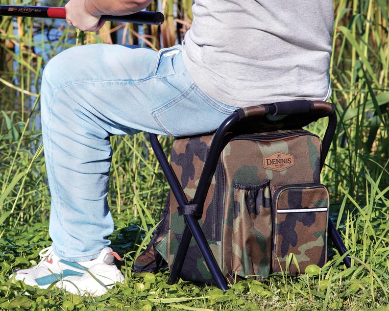 Personalized Cooler Chair, Embroidery Backpack or Matching Cap, Custom Outdoor Lovers Gifts, Fishing Gifts for Men