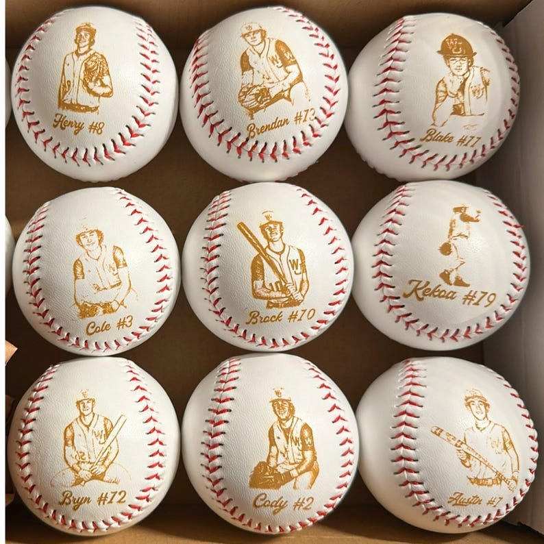 Photo Engraved Baseball Personalized Fathers Day Gift for Dad Grandpa Coach Custom Birthday