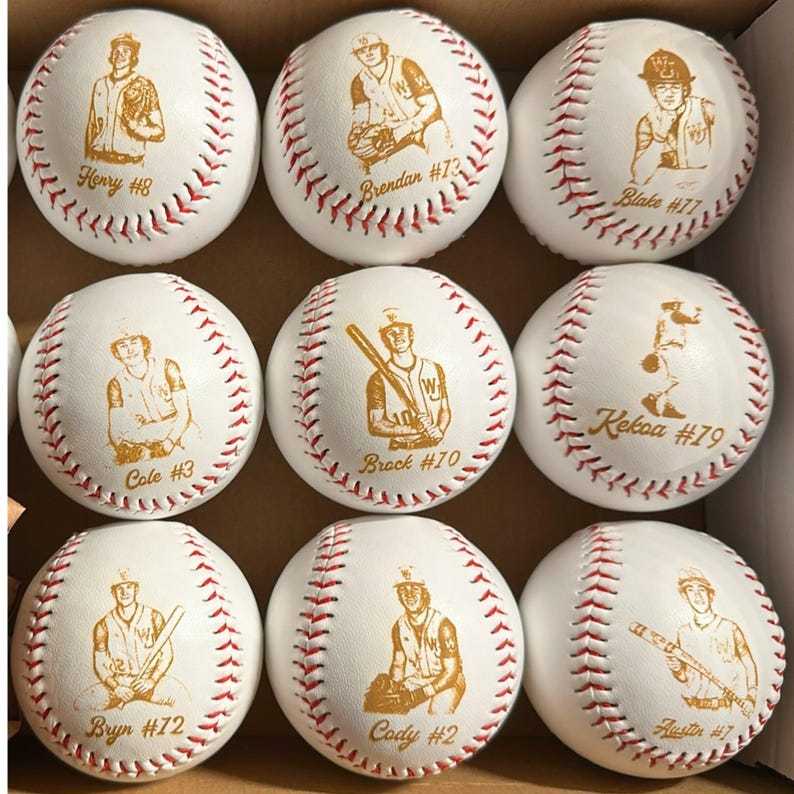 Photo Engraved Baseball Personalized Fathers Day Gift for Dad Grandpa Coach Custom Birthday