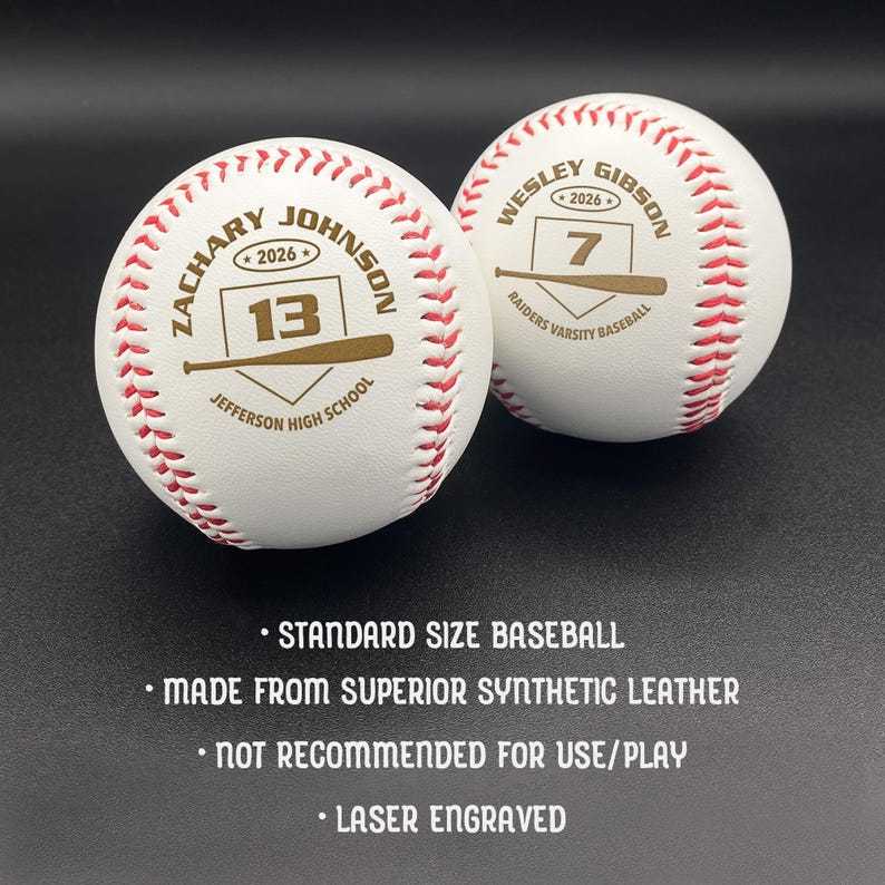 Personalized Baseball Gift | Custom Engraved Baseball with Player Name & Number | Senior Night Keepsake, Graduation Gift, Varsity Team Award