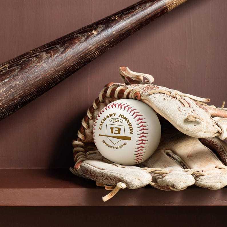 Personalized Baseball Gift | Custom Engraved Baseball with Player Name & Number | Senior Night Keepsake, Graduation Gift, Varsity Team Award