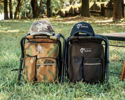 Personalized Cooler Chair, Embroidery Backpack or Matching Cap, Custom Outdoor Lovers Gifts, Fishing Gifts for Men