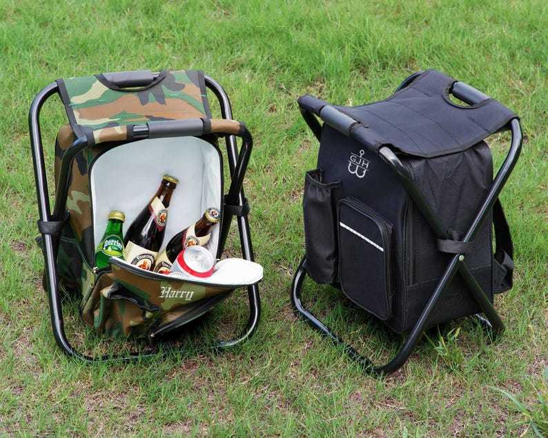 Personalized Cooler Chair, Embroidery Backpack or Matching Cap, Custom Outdoor Lovers Gifts, Fishing Gifts for Men