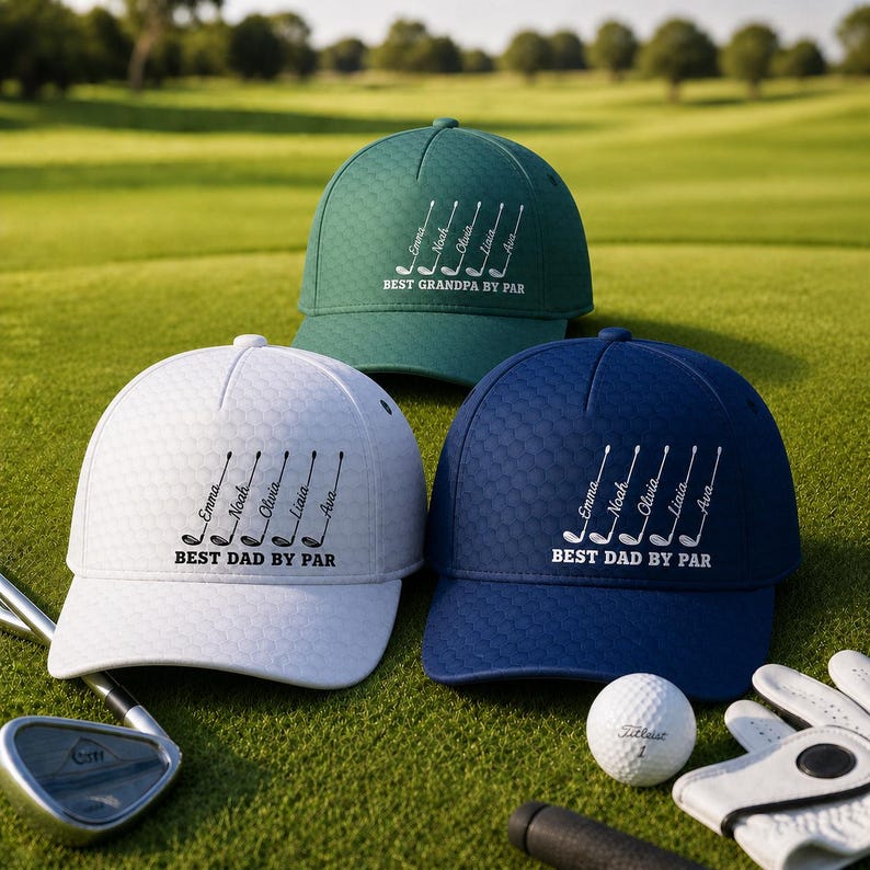 Personalized Best Dad By Par Cap For Dad, Father's Day Golf Gift, Best Grandpa By Par Hat, Dad Birthday Golf Gift, Cap For Golf Lover