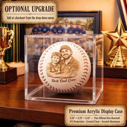 Photo Engraved Baseball Personalized Fathers Day Gift for Dad Grandpa Coach Custom Birthday