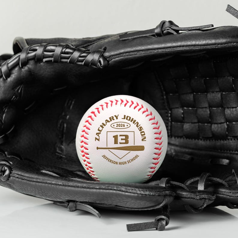Personalized Baseball Gift | Custom Engraved Baseball with Player Name & Number | Senior Night Keepsake, Graduation Gift, Varsity Team Award