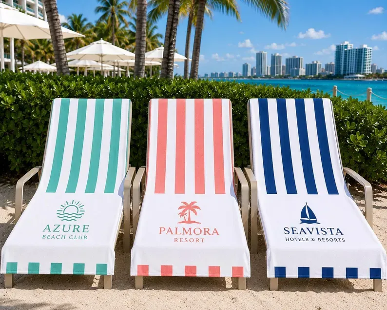 Custom Logo Beach Towel, Personalized Business Team Gift, Hotel Spa Towel, Waterpark Swim Pool Towel, Brand Logo Corporate Towel Gift